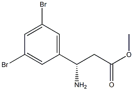 METHYL (3S)-3-AMINO-3-(3,5-DIBROMOPHENYL)PROPANOATE 结构式