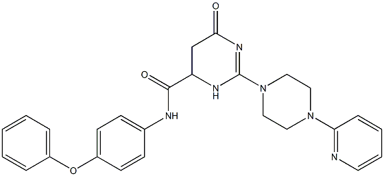 6-OXO-N-(4-PHENOXYPHENYL)-2-(4-(PYRIDIN-2-YL)PIPERAZIN-1-YL)-3,4,5,6-TETRAHYDROPYRIMIDINE-4-CARBOXAMIDE 结构式