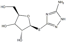 (2S,3R,5R)-2-[(5-AMINO-1H-1,2,4-TRIAZOL-3-YL)SULFANYL]-5-(HYDROXYMETHYL)TETRAHYDRO-3,4-FURANDIOL 结构式