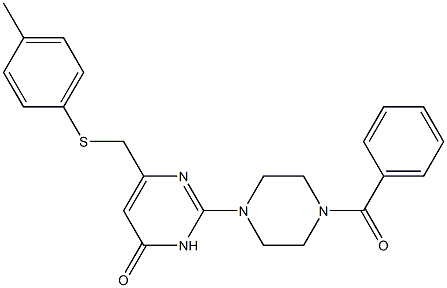2-(4-Benzoyl-1-piperazinyl)-6-{[(4-methylphenyl)sulfanyl]methyl}-4(3H)-pyrimidinone 结构式