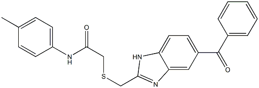 2-{[(5-BENZOYL-1H-BENZIMIDAZOL-2-YL)METHYL]SULFANYL}-N-(4-METHYLPHENYL)ACETAMIDE 结构式