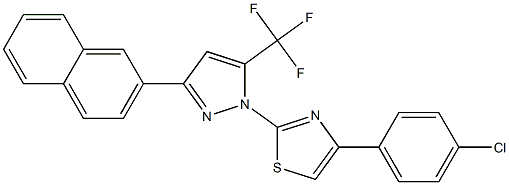 4-(4-CHLOROPHENYL)-2-[3-(2-NAPHTHYL)-5-(TRIFLUOROMETHYL)-1H-PYRAZOL-1-YL]-1,3-THIAZOLE 结构式