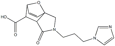 3-(3-IMIDAZOL-1-YL-PROPYL)-4-OXO-10-OXA-3-AZA-TRICYCLO[5.2.1.0(1,5)]DEC-8-ENE-6-CARBOXYLIC ACID 结构式