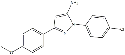 1-(4-CHLOROPHENYL)-3-(4-METHOXYPHENYL)-1H-PYRAZOL-5-AMINE 结构式