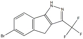 6-BROMO-1,4-DIHYDRO-3-(TRIFLUOROMETHYL)INDENO-[1,2-C]-PYRAZOLE 结构式