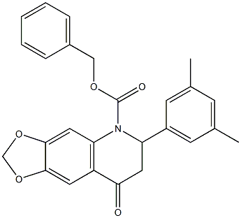 (2R)-5-BENZYLOXYCARBONYL-6-(3,5-DIMETHYLPHENYL)-8-OXO-7,8-DIHYDRO-6H-[1,3]DIOXOLO[4,5-G]QUINOLINE 结构式