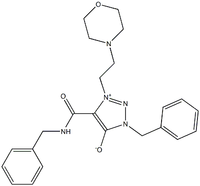 3-BENZYL-5-[(BENZYLAMINO)CARBONYL]-1-[2-(4-MORPHOLINYL)ETHYL]-3H-1,2,3-TRIAZOL-1-IUM-4-OLATE 结构式
