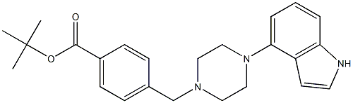 4-[4-(1H-INDOL-4-YL)-PIPERZAIN-1-YLMETHYL]-BENZOIC ACID TERT-BUTYL ESTER 结构式