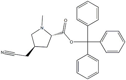 (S)-TRITYL-TRANS-4-CYANOMETHYLPROLINE METHYL ESTER 结构式