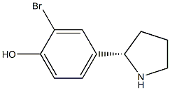 4-((2S)PYRROLIDIN-2-YL)-2-BROMOPHENOL 结构式