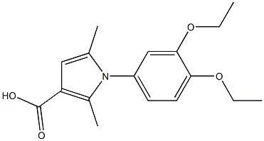 1-(3,4-DIETHOXYPHENYL)-2,5-DIMETHYL-1H-PYRROLE-3-CARBOXYLIC ACID 结构式