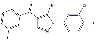 (5-AMINO-1-(3-CHLORO-4-FLUOROPHENYL)-1H-PYRAZOL-4-YL)(M-TOLYL)METHANONE 结构式