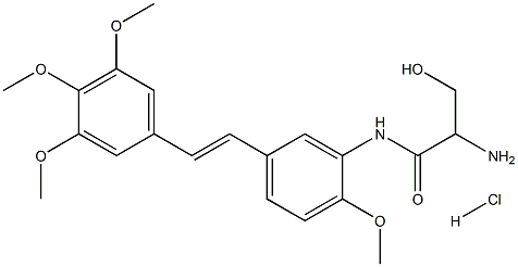 2-AMINO-3-HYDROXY-N-[2-METHOXY-5-[2-(3,4,5-TRIMETHOXY-PHENYL)-VINYL]-PHENYL]-PROPIONAMIDE HCL 结构式