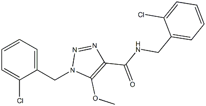 N,1-BIS(2-CHLOROBENZYL)-5-METHOXY-1H-1,2,3-TRIAZOLE-4-CARBOXAMIDE 结构式