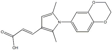 (2E)-3-[1-(2,3-DIHYDRO-1,4-BENZODIOXIN-6-YL)-2,5-DIMETHYL-1H-PYRROL-3-YL]ACRYLIC ACID 结构式