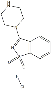 3-PIPERAZIN-1-YL-1,2-BENZISOTHIAZOLE 1,1-DIOXIDE HYDROCHLORIDE 结构式