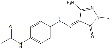 N-{4-[(2E)-2-(3-AMINO-1-METHYL-5-OXO-1,5-DIHYDRO-4H-PYRAZOL-4-YLIDENE)HYDRAZINO]PHENYL}ACETAMIDE 结构式