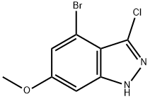 4-BROMO-3-CHLORO-6-METHOXYINDAZOLE 结构式