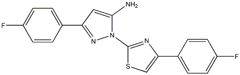 3-(4-FLUOROPHENYL)-1-[4-(4-FLUOROPHENYL)-1,3-THIAZOL-2-YL]-1H-PYRAZOL-5-AMINE 结构式