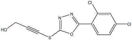 3-([5-(2,4-DICHLOROPHENYL)-1,3,4-OXADIAZOL-2-YL]THIO)PROP-2-YN-1-OL 结构式