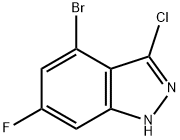 4-BROMO-3-CHLORO-6-FLUORO-(1H)INDAZOLE 结构式