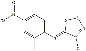 N-[(5Z)-4-CHLORO-5H-1,2,3-DITHIAZOL-5-YLIDENE]-N-(2-METHYL-4-NITROPHENYL)AMINE 结构式