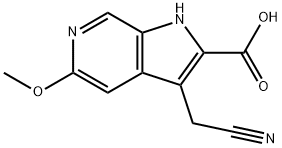3-(氰基甲基)-5-甲氧基-1氢-吡咯[2,3-C]吡啶-2-甲酸 结构式