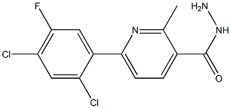 6-(2,4-DICHLORO-5-FLUOROPHENYL)-2-METHYLPYRIDINE-3-CARBOHYDRAZIDE 结构式