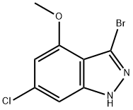 3-BROMO-6-CHLORO-4-METHOXYINDAZOLE 结构式