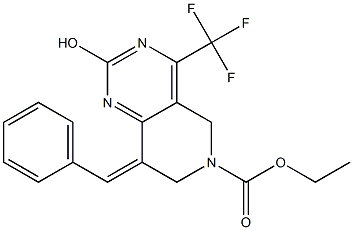 8-(E)-BENZYLIDENE-6-ETHOXYCARBONYL-5,6,7,8-TETRAHYDRO-2-HYDROXY-4-(TRIFLUOROMETHYL)PYRIDO-[4,3-D]-PYRIMIDINE 结构式