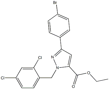 ETHYL 1-(2,4-DICHLOROBENZYL)-3-(4-BROMOPHENYL)-1H-PYRAZOLE-5-CARBOXYLATE 结构式