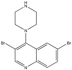 3,6-DIBROMO-4-(PIPERAZIN-1-YL)QUINOLINE 结构式