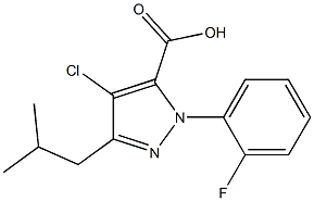 4-CHLORO-1-(FLUOROPHENYL)-3-(2-METHYLPROPYL)-1H-PYRAZOLE-5-CARBOXYLIC ACID 结构式