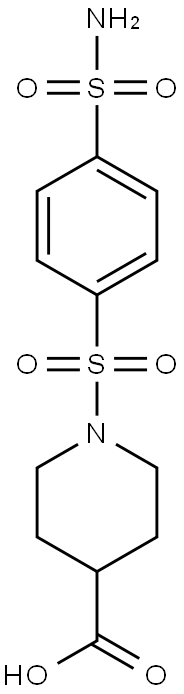 1-[[4-(AMINOSULFONYL)PHENYL]SULFONYL]PIPERIDINE-4-CARBOXYLIC ACID 结构式