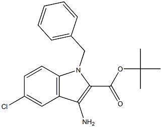 3-AMINO-1-BENZYL-5-CHLORO-1H-INDOLE-2-CARBOXYLIC ACID TERT-BUTYL ESTER 结构式