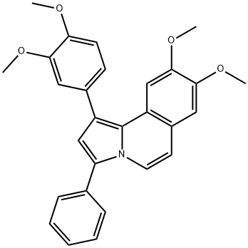 1-(3,4-二甲氧基苯基)-8,9-二甲氧基-3-苯基吡咯并[2,1-A]异喹啉 结构式
