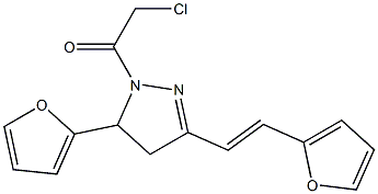 1-(CHLOROACETYL)-5-(2-FURYL)-3-[(E)-2-(2-FURYL)VINYL]-4,5-DIHYDRO-1H-PYRAZOLE 结构式