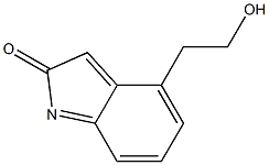 1,3-二氢-4-(2-羟乙基)-2H-吲哚-2-酮 结构式