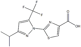 2-[3-ISOPROPYL-5-(TRIFLUOROMETHYL)-1H-PYRAZOL-1-YL]-1,3-THIAZOLE-4-CARBOXYLIC ACID 结构式