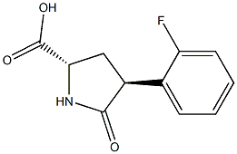 5-OXO-(+/-)-TRANS-4-(2-FLUOROPHENYL)-PYRROLIDINE-2-CARBOXYLIC ACID 结构式