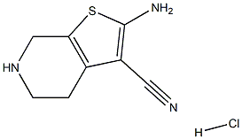 2-AMINO-4,5,6,7-TETRAHYDROTHIENO[2,3-C]PYRIDINE-3-CARBONITRILE HYDROCHLORIDE 结构式