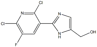 2-(2,6-DICHLORO-5-FLUOROPYRIDIN-3-YL)-5-HYDROXYMETHYLIMIDAZOLE 结构式