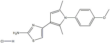 4-[1-(4-METHOXYPHENYL)-2,5-DIMETHYL-1H-PYRROL-3-YL]-1,3-THIAZOL-2-AMINE HYDROCHLORIDE 结构式