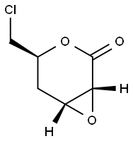 (3R,4R,6S)-6-CHLOROMETHYL-3,4-EPOXY-TETRAHYDROPYRAN-2-ONE 结构式