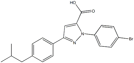 1-(4-Bromophenyl)-3-(4-isobutylphenyl)-1H-pyrazole-5-carboxylic acid 结构式