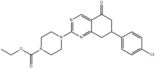 ETHYL 4-(7-(4-CHLOROPHENYL)-5-OXO-5,6,7,8-TETRAHYDROQUINAZOLIN-2-YL)PIPERAZINE-1-CARBOXYLATE 结构式