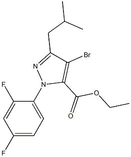 4-BROMO-1-(2,4-DIFLUOROPHENYL)-3-(2-METHYLPROPYL)-1H-PYRAZOLE-5-CARBOXYLIC ACID ETHYL ESTER 结构式