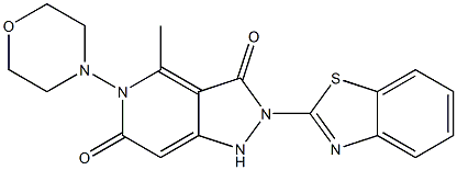 2-(1,3-BENZOTHIAZOL-2-YL)-4-METHYL-5-MORPHOLIN-4-YL-1H-PYRAZOLO[4,3-C]PYRIDINE-3,6(2H,5H)-DIONE 结构式