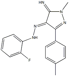 (4E)-5-IMINO-1-METHYL-3-(4-METHYLPHENYL)-1,5-DIHYDRO-4H-PYRAZOL-4-ONE (2-FLUOROPHENYL)HYDRAZONE 结构式