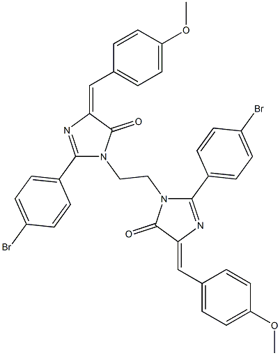 (E)-2-(4-BROMOPHENYL)-1-(2-((Z)-2-(4-BROMOPHENYL)-4-(4-METHOXYBENZYLIDENE)-5-OXO-4,5-DIHYDROIMIDAZOL-1-YL)ETHYL)-4-(4-METHOXYBENZYLIDENE)-1H-IMIDAZOL-5(4H)-ONE 结构式